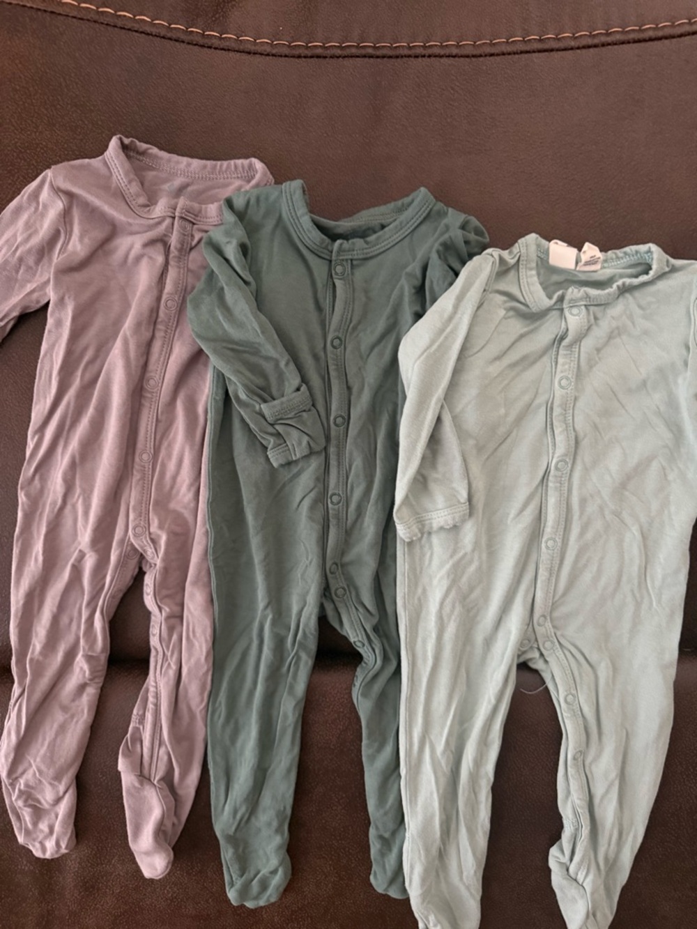 Kyte BABY Footed One-Piece Sleepers in Lavender, Sage, and Mint